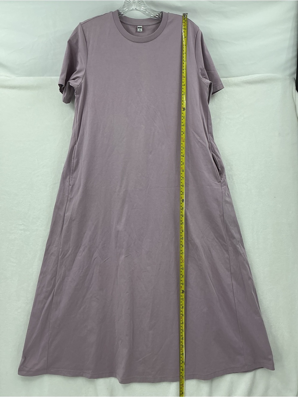 Uniqlo Lavender Short-Sleeve Midi Dress 1209 - Picture 5 of 6